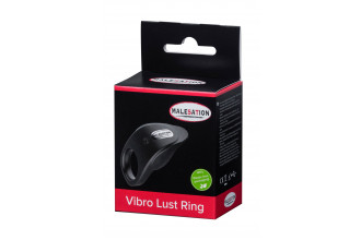 Черное эрекционное виброкольцо Vibro Lust Ring