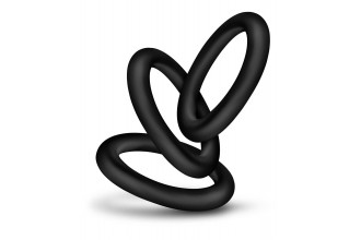 Набор из 3 черных эрекционных колец Black Small Penis Rings