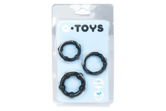 Набор из 3 чёрных эрекционных колец A-toys