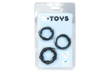 Набор из 3 чёрных эрекционных колец A-toys