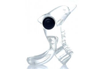 Прозрачное эрекционное виброкольцо с дельфином