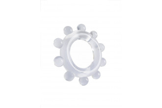 Прозрачное эрекционное кольцо со стимулирующими шариками