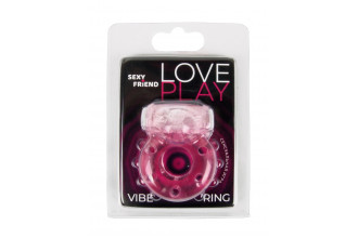 Розовое эрекционное виброкольцо с бабочкой