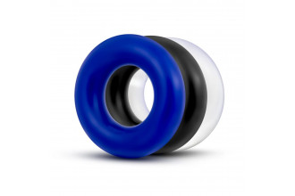 Набор из 3 разноцветных колец Stay Hard Donut Rings