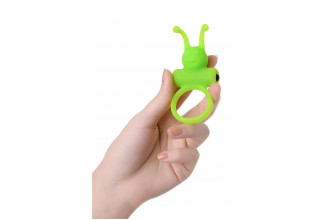 Зеленое эрекционное виброкольцо на пенис Cock Ring