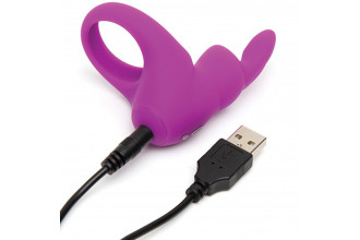 Фиолетовое эрекционное виброкольцо Happy Rabbit Rechargeable Rabbit Cock Ring