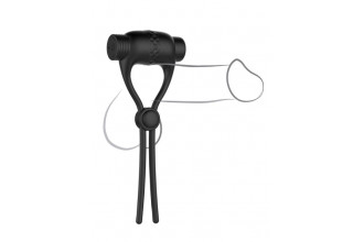 Черное перезаряжаемое эрекционное вибролассо №01 Vibrating Cock Ring