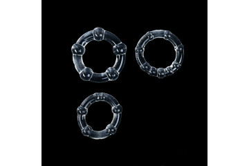 Набор из 3 прозрачных рельефных эрекционных колец