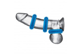 Комплект из трех голубых колец для эрекции 3-Pack Ultra-Stim Stretch Cock Rings