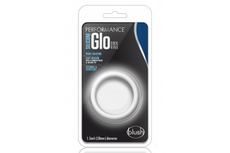 Белое люминесцентное эрекционное кольцо Silicone Glo Cock Ring