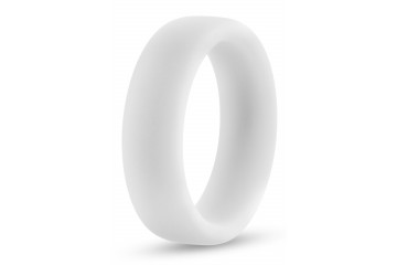 Белое люминесцентное эрекционное кольцо Silicone Glo Cock Ring