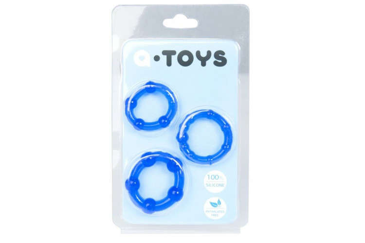 Набор из 3 синих эрекционных колец A-toys