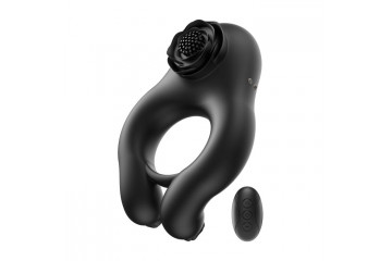 Черное эрекционное кольцо Abe с пультом ДУ