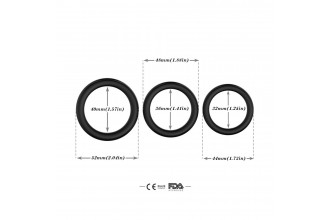 Набор из 3 черных эрекционных колец Stay Hard