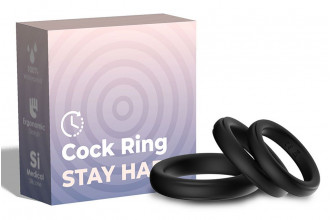 Набор из 3 черных эрекционных колец Stay Hard