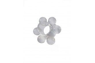 Прозрачное эрекционное кольцо с 6 стимулирующими шариками