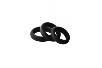 Набор из 3 черных эрекционных колец Smooth Silicone Cockring Pack