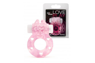 Розовое эрекционное виброкольцо в форме зайчика