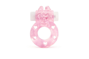 Розовое эрекционное виброкольцо в форме зайчика