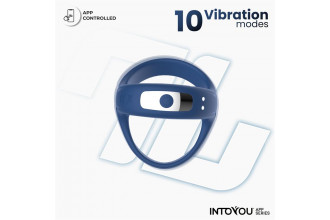 Синее интерактивное эрекционное виброкольцо Rank