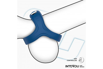 Синее интерактивное эрекционное виброкольцо Rank