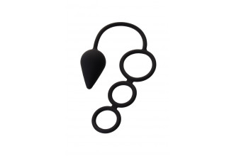 Тройное эрекционное кольцо с анальным хвостом Drop M-size