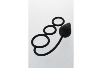 Тройное эрекционное кольцо с анальным хвостом Drop M-size