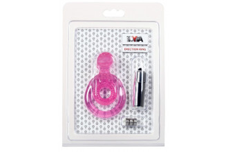 Розовая вибронасадка со стимулятором клитора Язычок