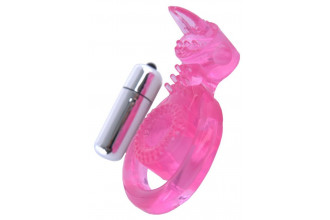 Розовая вибронасадка со стимулятором клитора Язычок