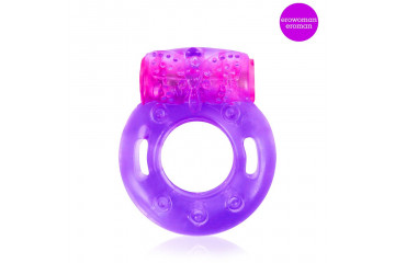 Фиолетовое эрекционное виброкольцо с бабочкой