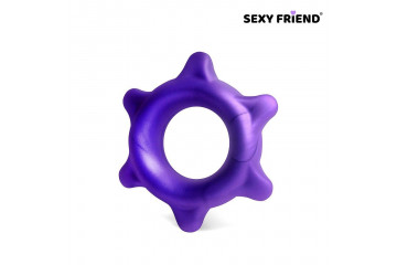 Фиолетовое эрекционное кольцо с шипиками