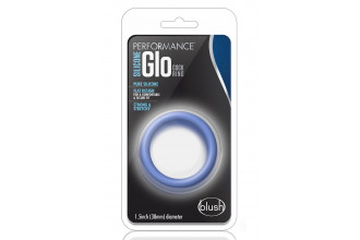 Голубое люминесцентное кольцо Silicone Glo Cock Ring