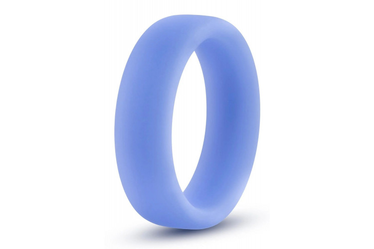 Голубое люминесцентное кольцо Silicone Glo Cock Ring