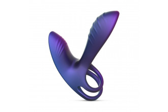 Фиолетовое эрекционное виброкольцо с клиторальной подушечкой Infinity Ignite