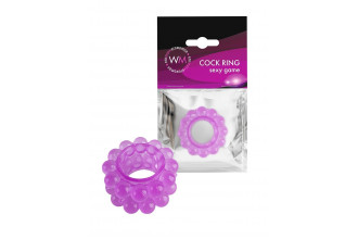 Лиловое эрекционное кольцо с 2 рядами стимулирующих шариков