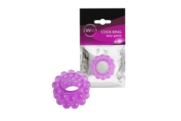 Лиловое эрекционное кольцо с 2 рядами стимулирующих шариков