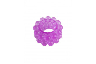 Лиловое эрекционное кольцо с 2 рядами стимулирующих шариков