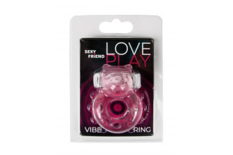 Розовое эрекционное виброкольцо в форме мишки