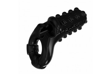 Чёрное эрекционное виброкольцо Tickle