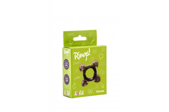 Чёрное эрекционное кольцо Rings Screw