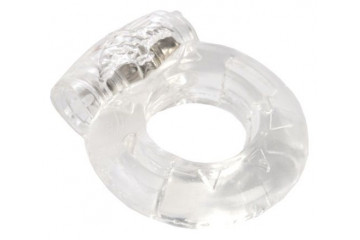 Толстое прозрачное эрекционное кольцо с вибратором