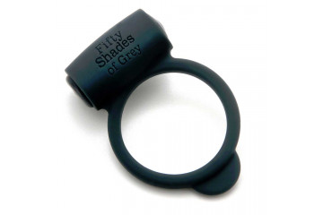 Темно-серое эрекционное кольцо Vibrating Love Ring с вибрацией