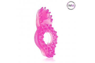 Розовое эрекционное кольцо с бугорками