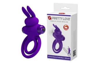 Фиолетовое эрекционное кольцо с вибростимуляцией клитора Vibrant Penis Ring III