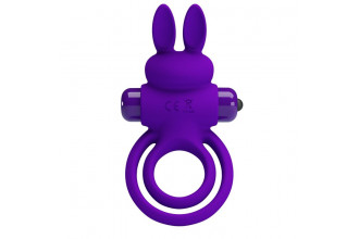 Фиолетовое эрекционное кольцо с вибростимуляцией клитора Vibrant Penis Ring III