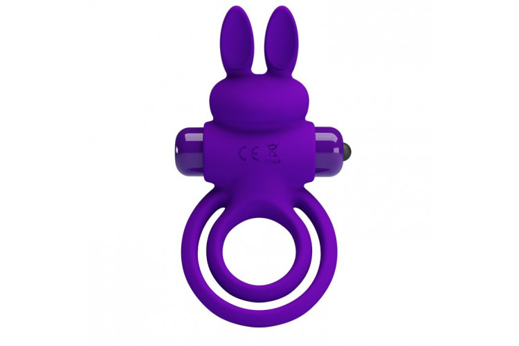 Фиолетовое эрекционное кольцо с вибростимуляцией клитора Vibrant Penis Ring III
