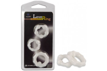 Набор из 3 белых рельефных эрекционных колец