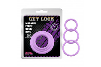 Набор из 3 сиреневых эрекционных колец Magnum Force Cock Ring