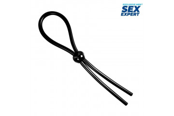 Черное силиконовое лассо с шариком для утяжки