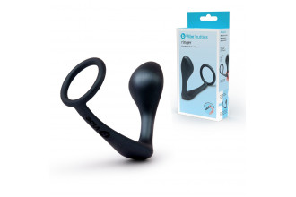 Черное эрекционное кольцо со стимулятором простаты Ringer Cock Ring & Plug